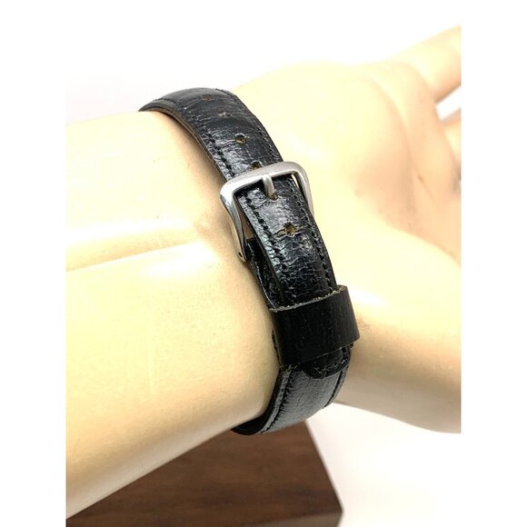 Wittnauer Mens Watch Vintage Swiss Hand Wind Silver Dial 33mm Black Leather Band - Picture 12 of 16